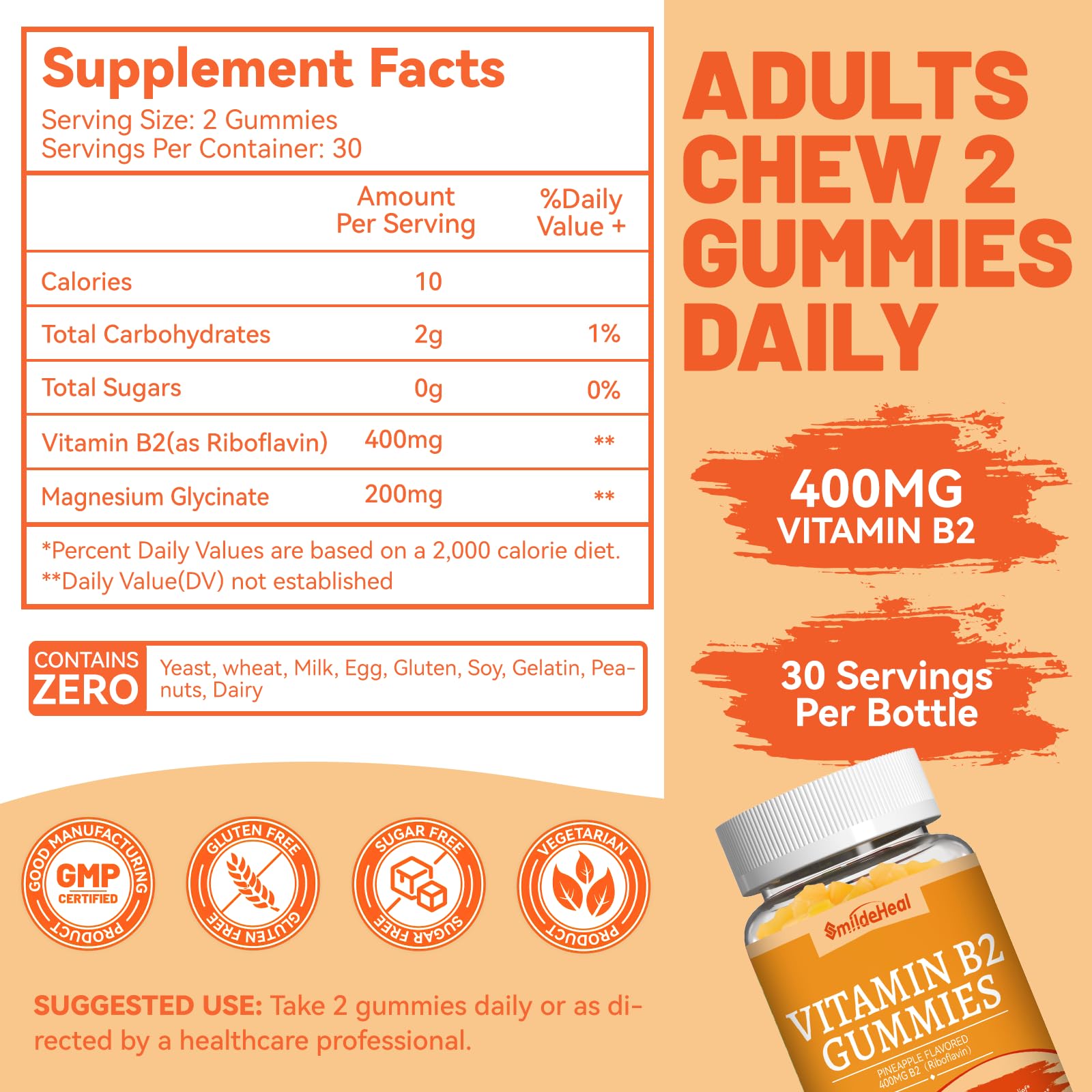 SmildeHeal B2 Gummies being dispensed shows easy, chewable daily dosing.