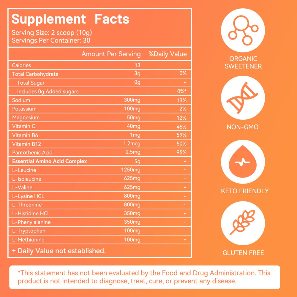 SmildeHeal EAAs electrolytes lemonade powder scoop for easy measurement.