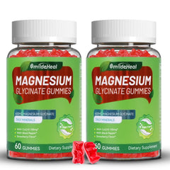 SmildeHeal magnesium glycinate gummies bottle showing 600mg per serving for daily support.