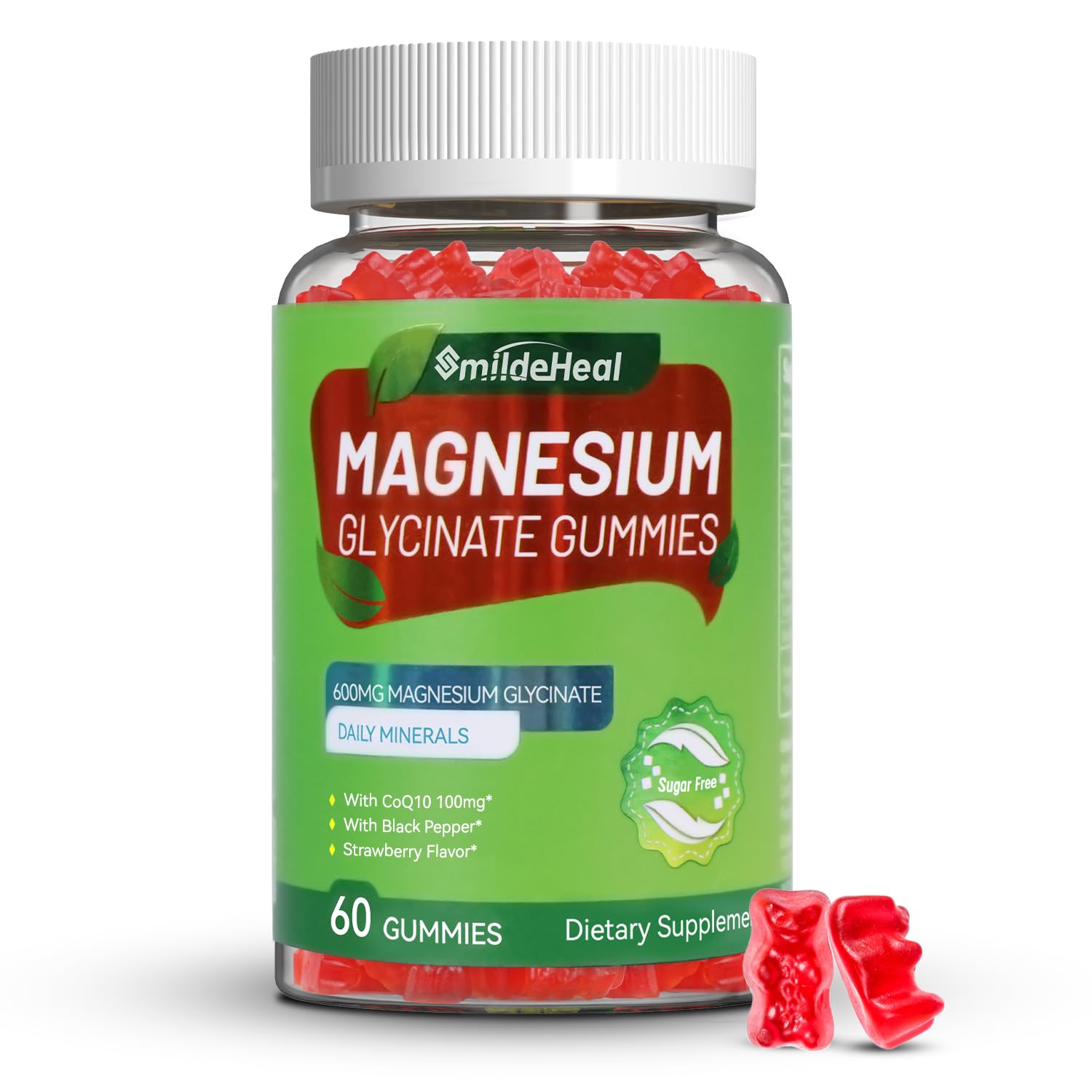 SmildeHeal magnesium glycinate gummies bottle for a simple daily routine.