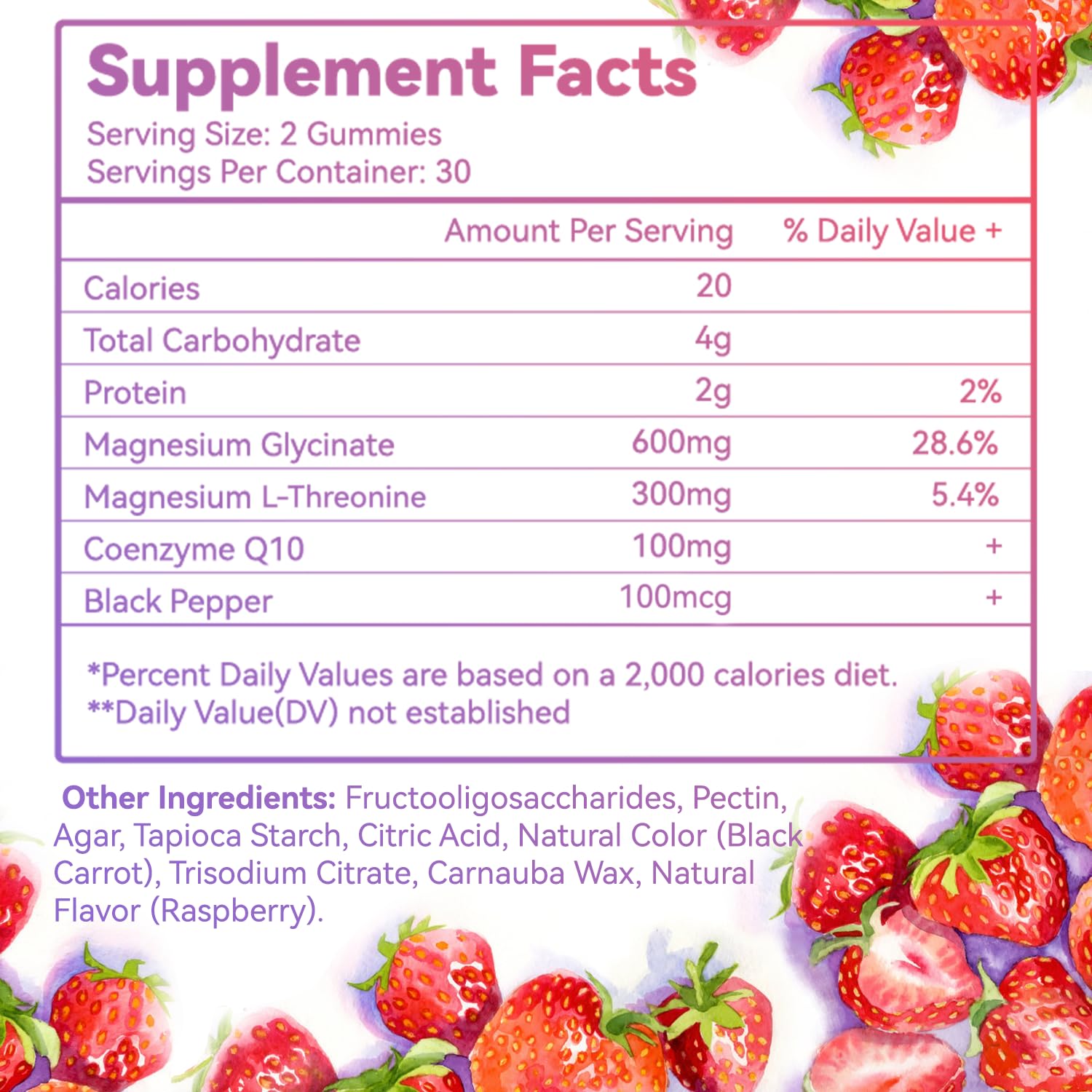 SmildeHeal gummies ingredients display CoQ10 and magnesium for a balanced chew.
