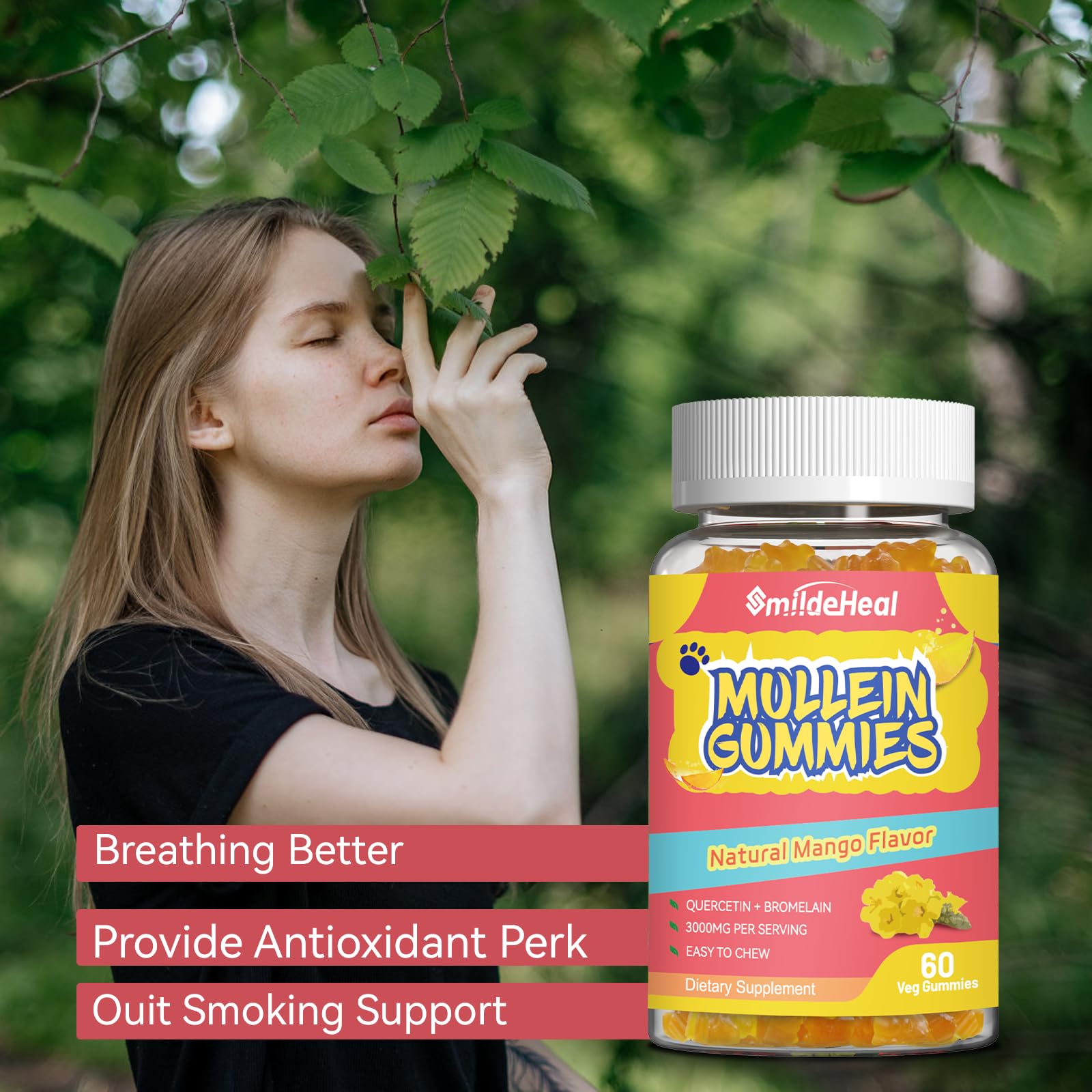Soft texture easy to chew SmildeHeal gummies offer convenient daily use