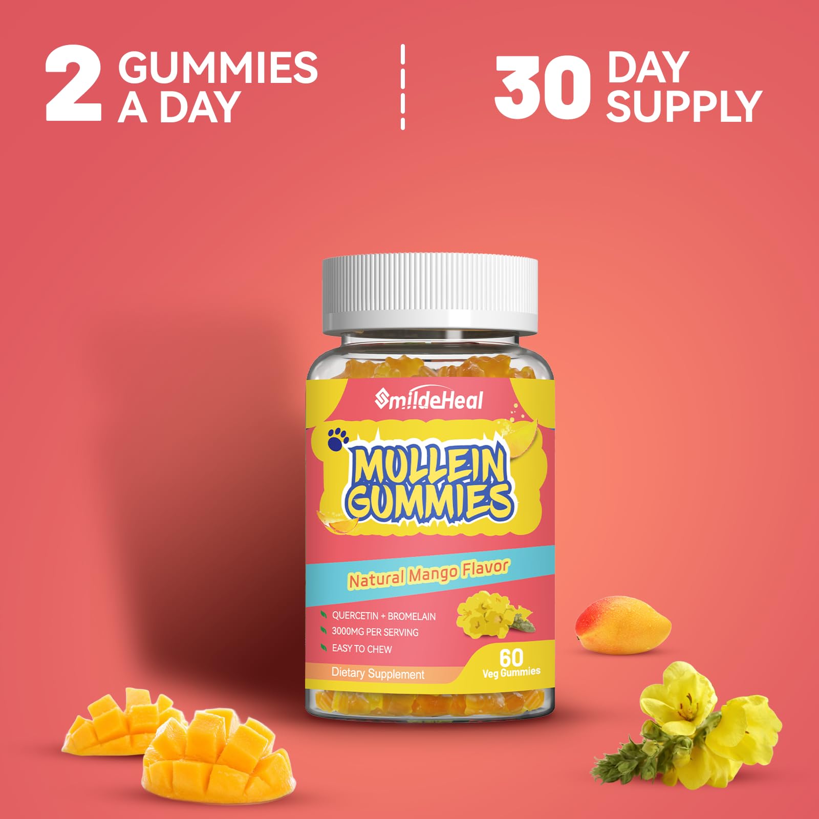 Travel friendly two bottle SmildeHeal gummies for on the go routine