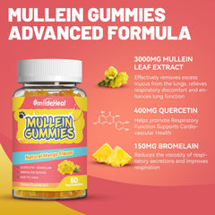 SmildeHeal Mullein Gummies vegan and gluten free label for dietary flexibility