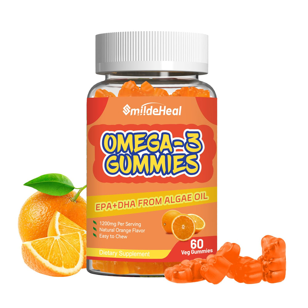 SmildeHeal Omega-3 Gummies bottle front for easy daily omega-3 intake