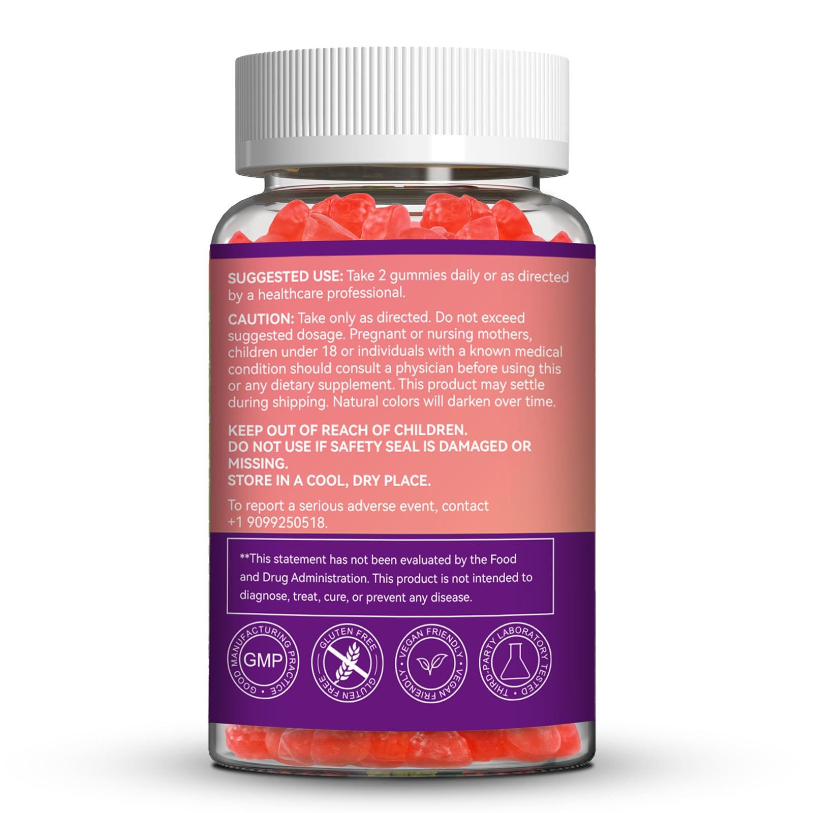 SmildeHeal Potassium Gummies packaging shows vegan, sugar-free convenience.