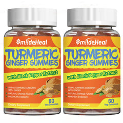 SmildeHeal Turmeric Curcumin Gummies orange-flavor bottle for daily antioxidant support.