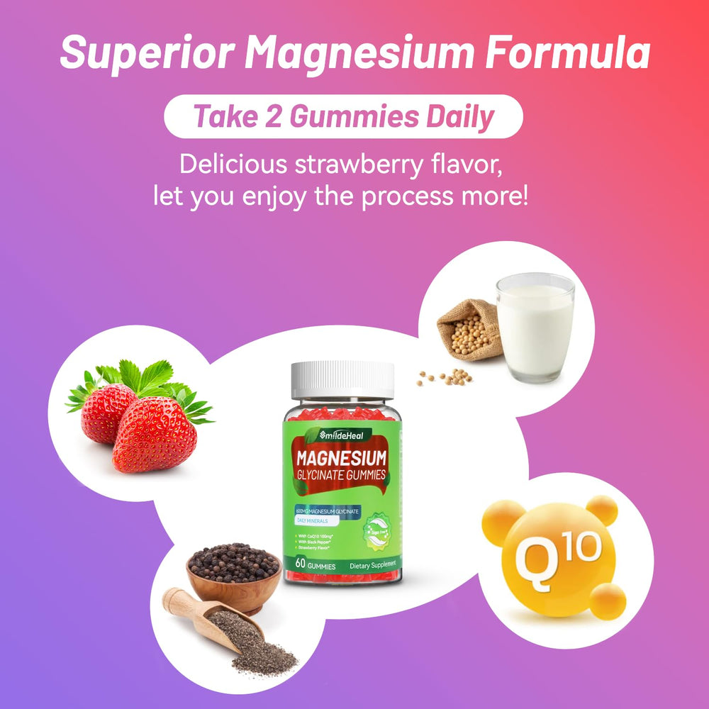 SmildeHeal vegan, gluten-free label emphasizes allergy-friendly supplement.