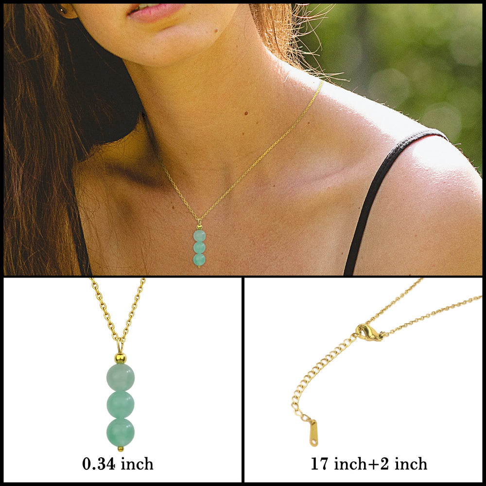 SmileBelle Jade Necklace on a 14K gold plated chain delivers a refined look