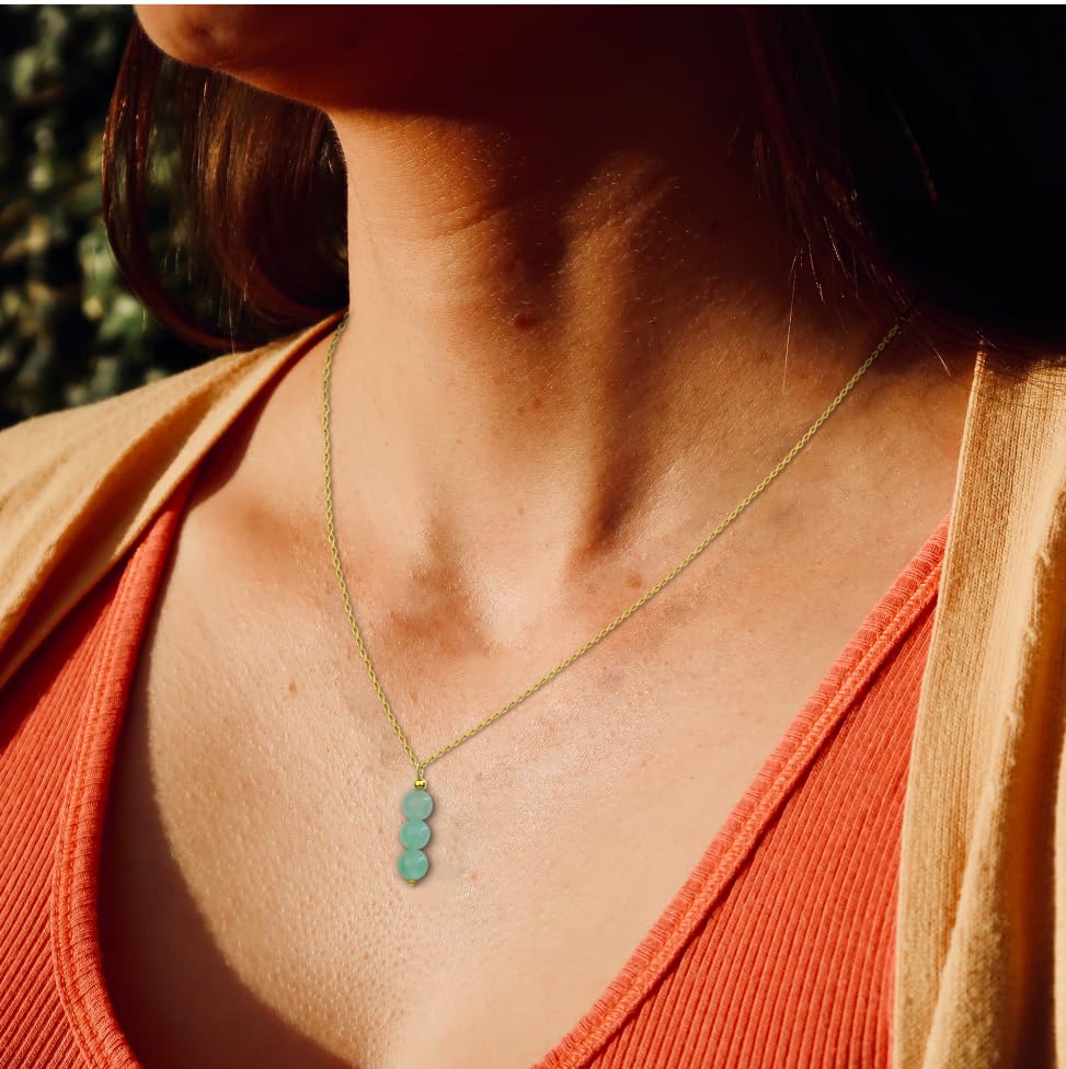 SmileBelle Jade Necklace green pendant showcases a serene focal point for outfits