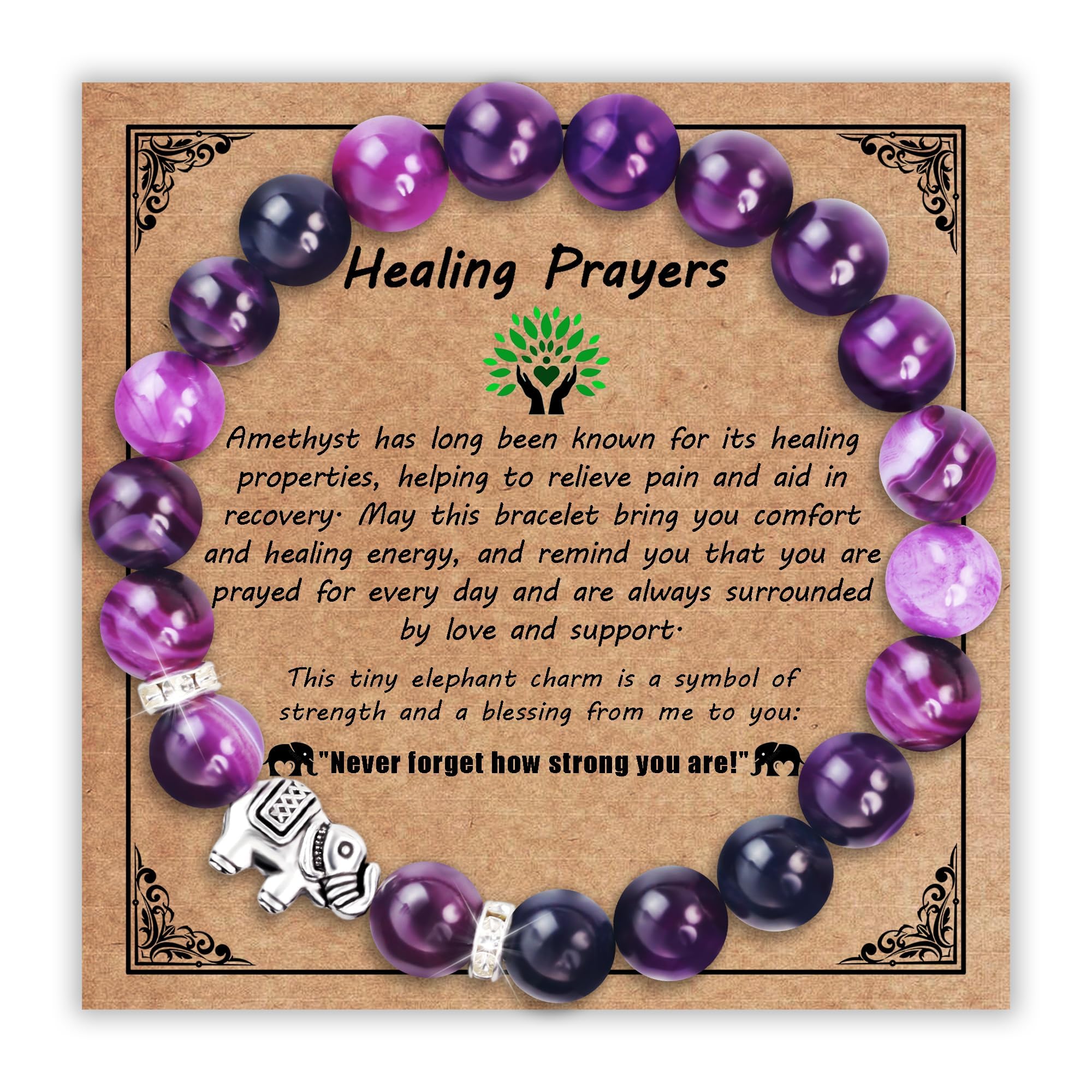 SmileBelle amethyst bracelet closeup showing natural stones for a calming, stylish look