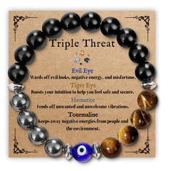 SmileBelle triple protection bracelet for men with evil eye beads offering daily confidence