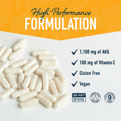 Calcium and Vitamin C panel emphasizes enhanced absorption and immune-support potential.