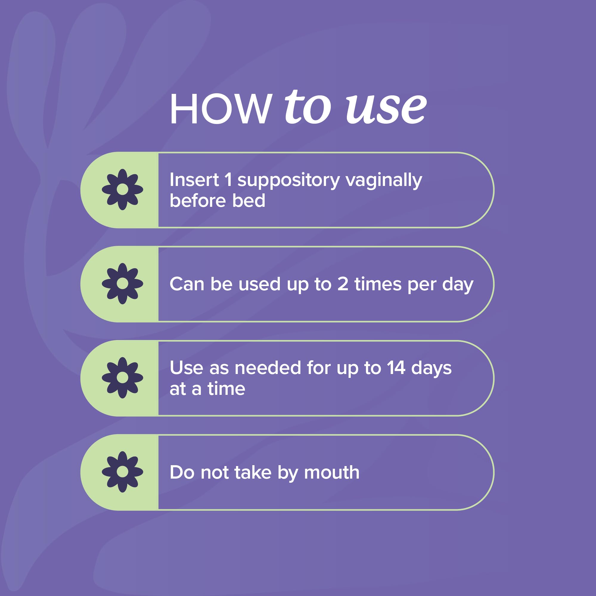 SMNutrition dosing guide image suggests 7-night or as-needed regimens