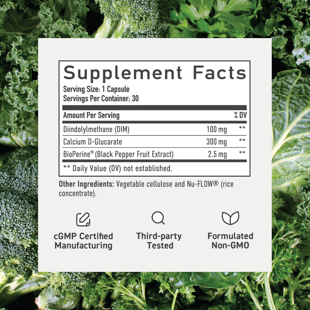 SMNutrition cdg-dim capsules offer balanced estrogen support.
