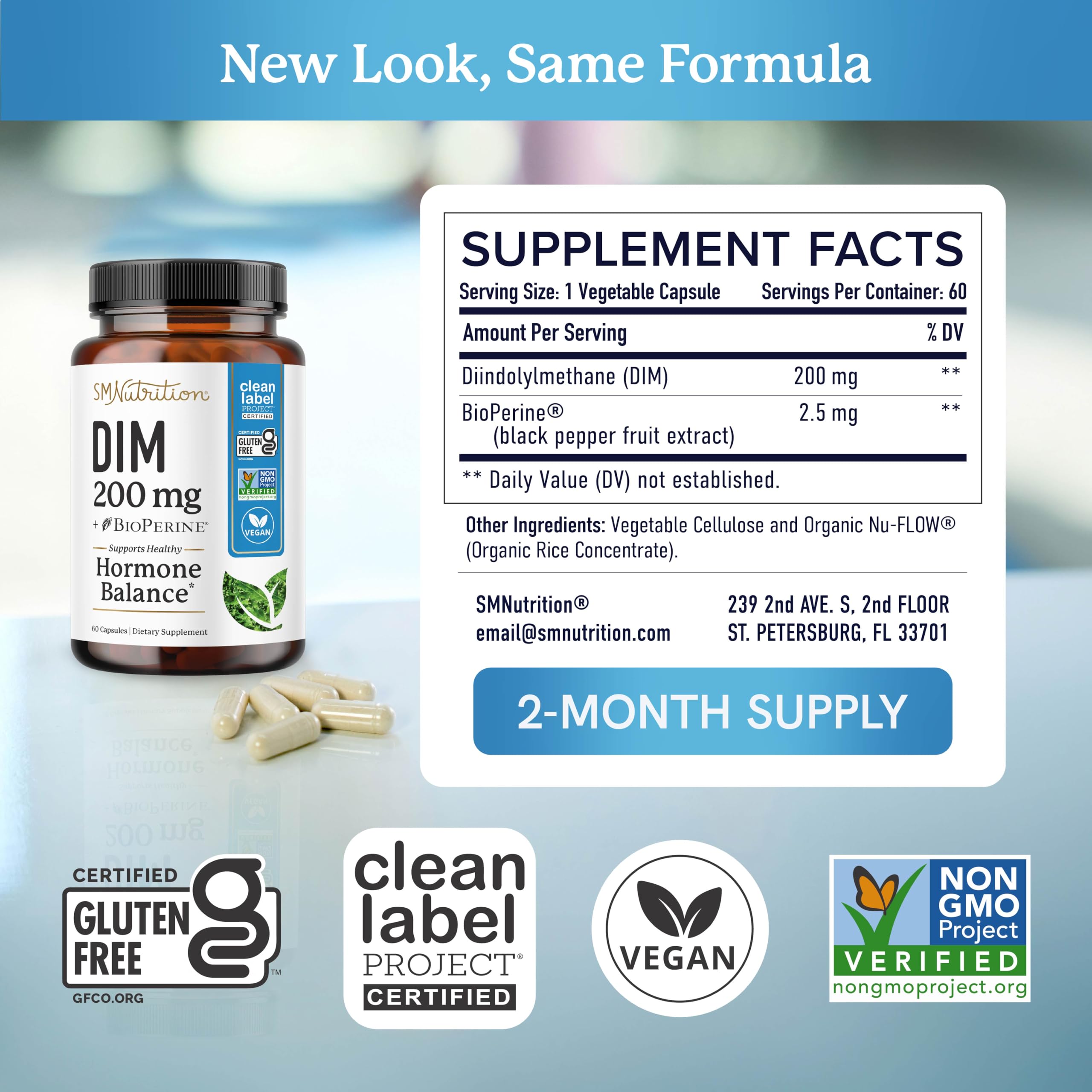 SMNutrition DIM 200mg derived from cruciferous vegetables supports balance.