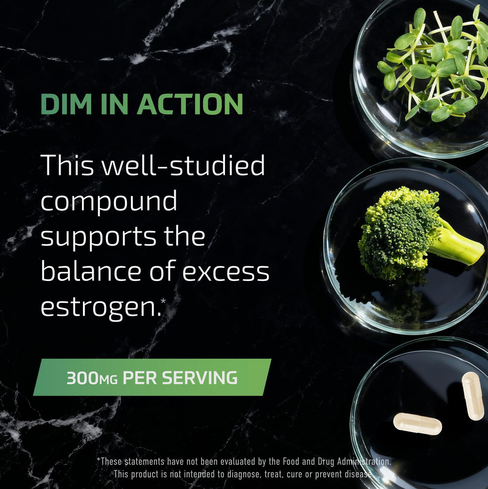DIM bottle on kitchen counter for workouts and routine