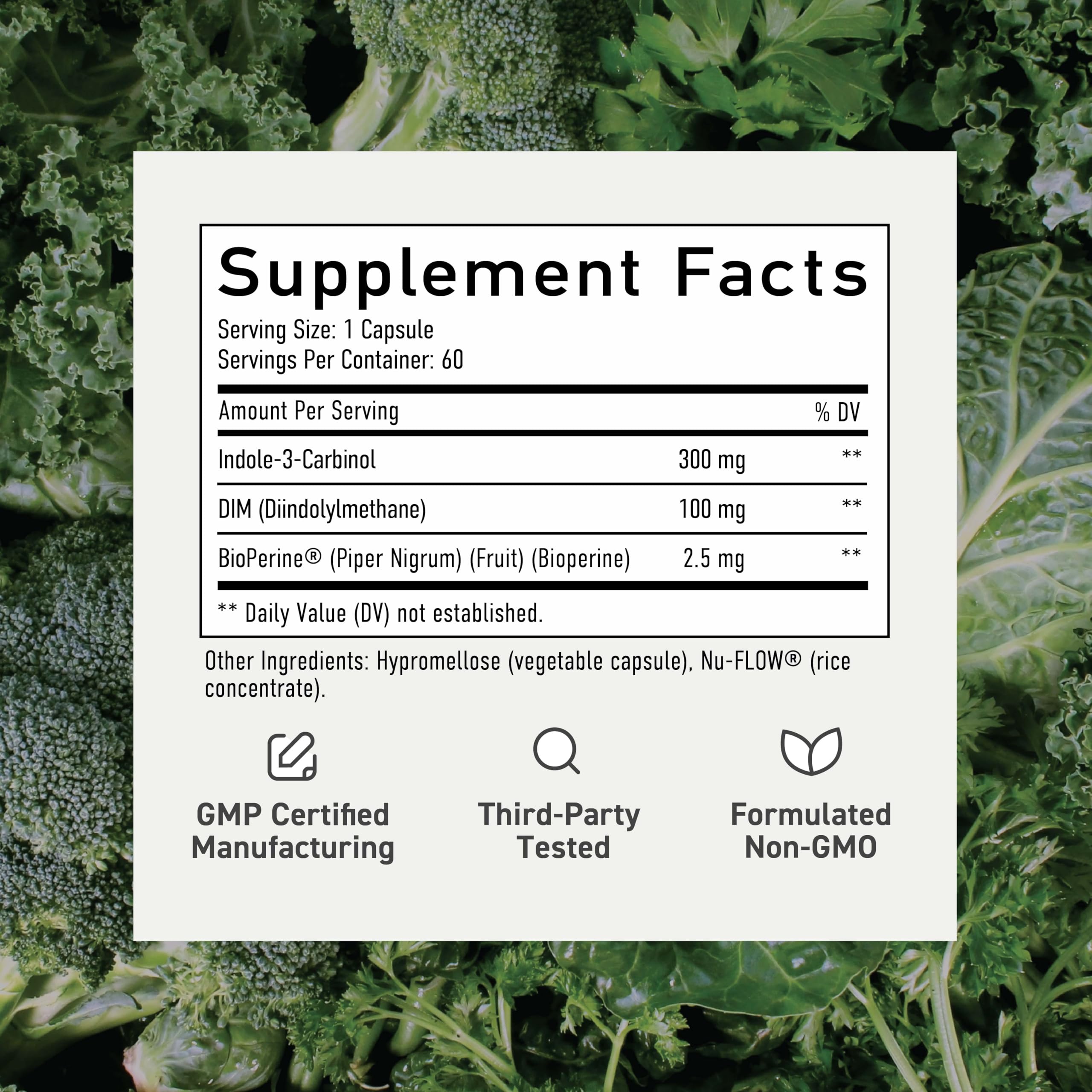 SMNutrition dim-indole-3-carbinol box packaging conveys premium quality.