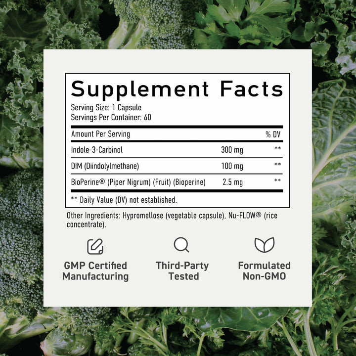 SMNutrition dim-indole-3-carbinol box packaging conveys premium quality.