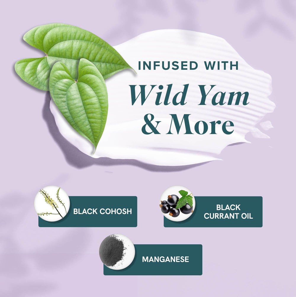 SMNutrition Estro-Life balance cream texture close-up shows creamy, non-greasy finish.