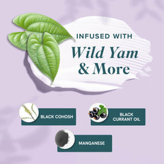 SMNutrition Estro-Life balance cream texture close-up shows creamy, non-greasy finish.