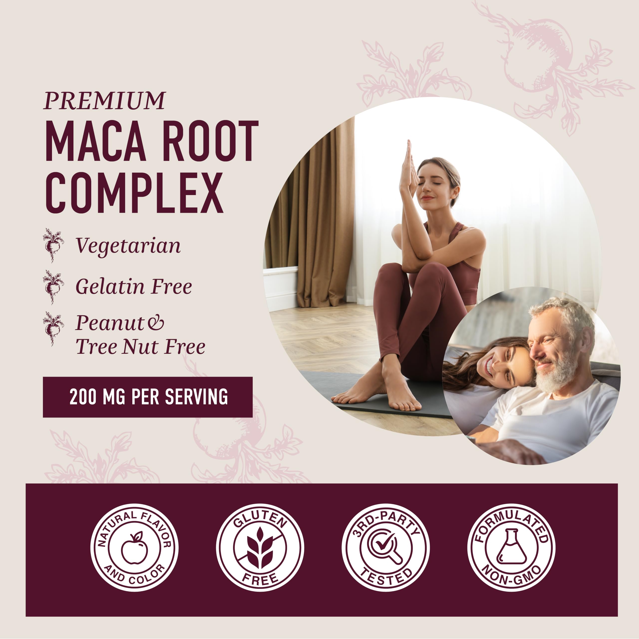 Etiqueta SMNutrition en gomita maca, garantía de calidad