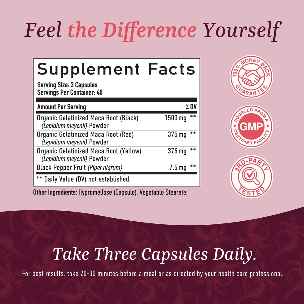 SMNutrition maca root energy support shown for daily routines and activity.