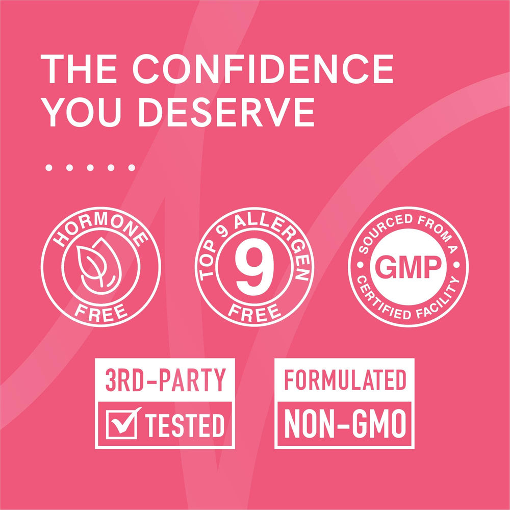 SMNutrition packaging icons emphasize gluten-free and non-GMO ingredients.