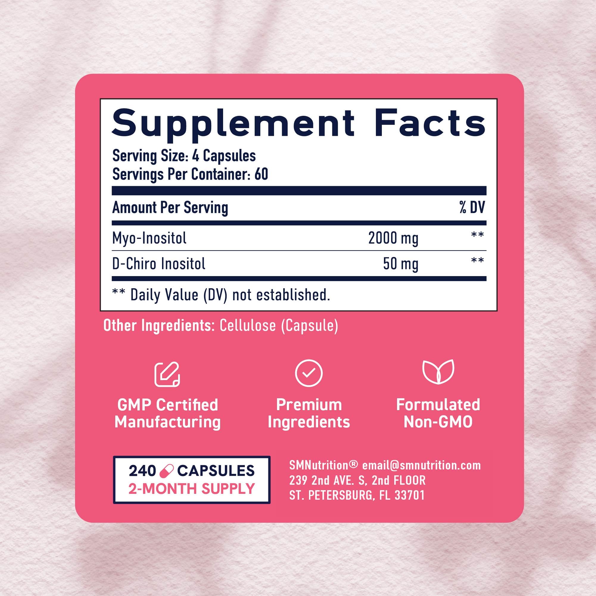 SMNutrition serving display shows bottle count and clear usage details.