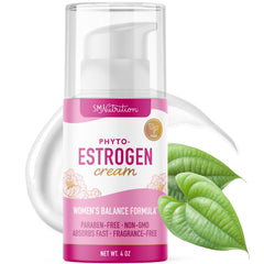 SMNutrition Phyto Estrogen Cream bottle front showing fragrance-free plant-based formula