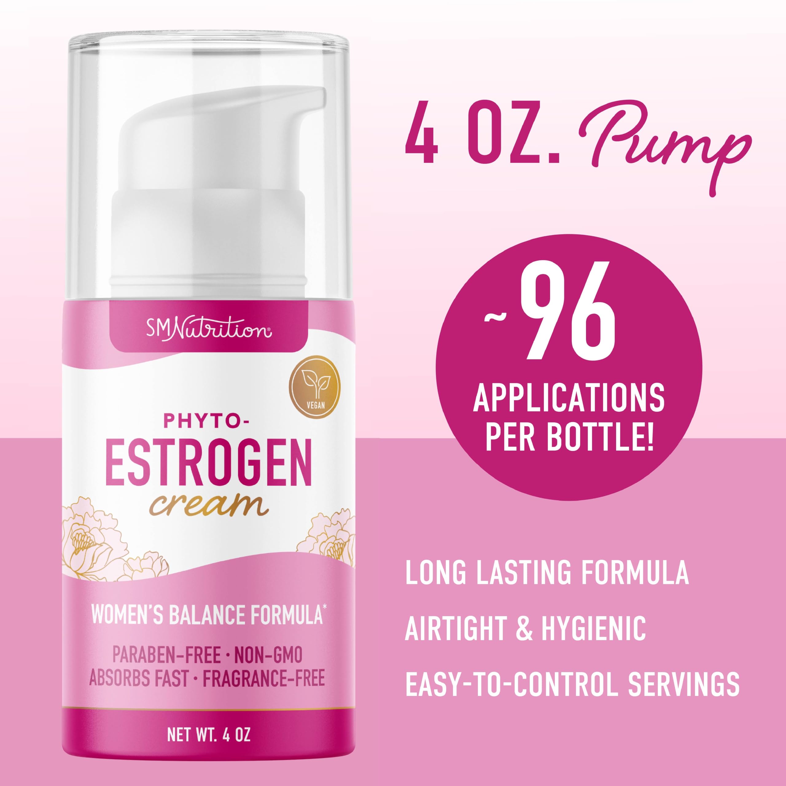 Flat lay of SMNutrition Phyto Estrogen Cream ingredients including wild yam and black cohosh