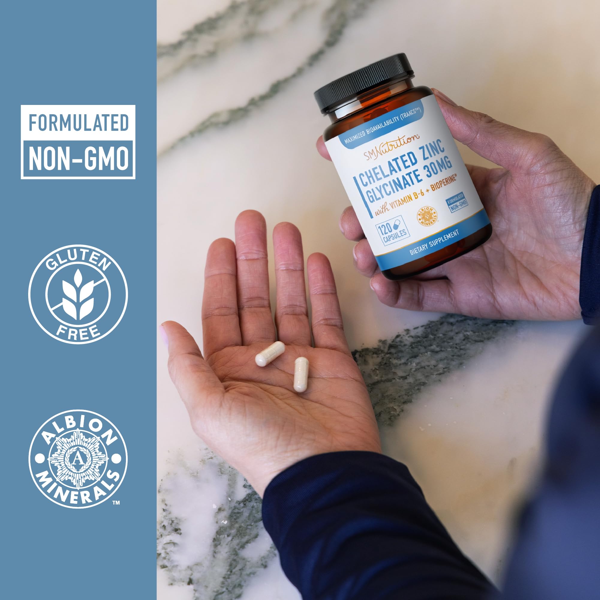 SMNutrition Purity-focused packaging communicates allergen-free, clean ingredients.
