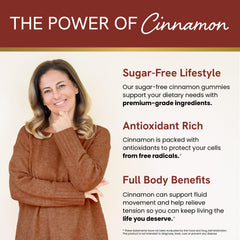 SMNutrition Sugar-Free Cinnamon Gummies bottle front highlighting convenient daily use