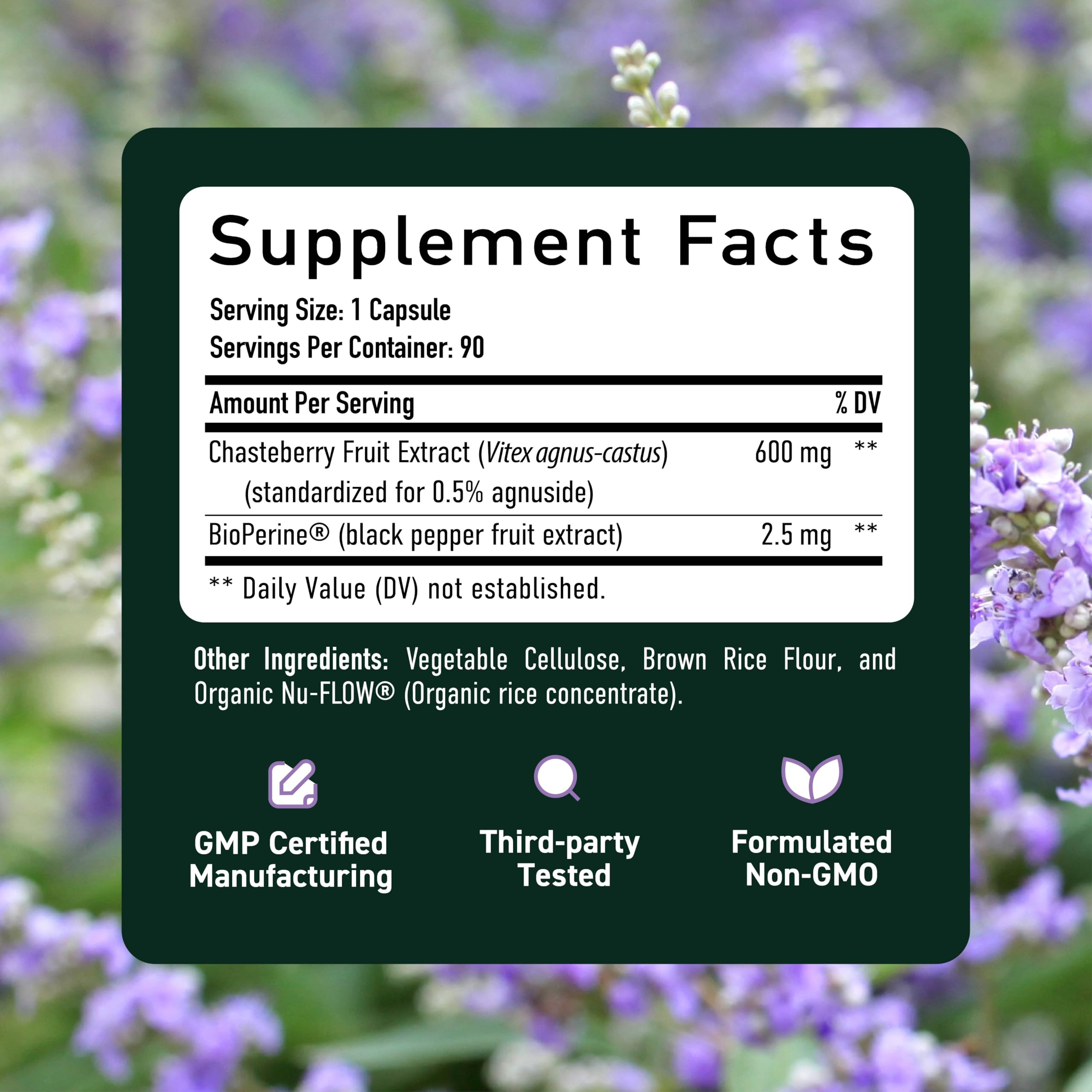 Bottle close-up emphasizes 600 mg per serving.
