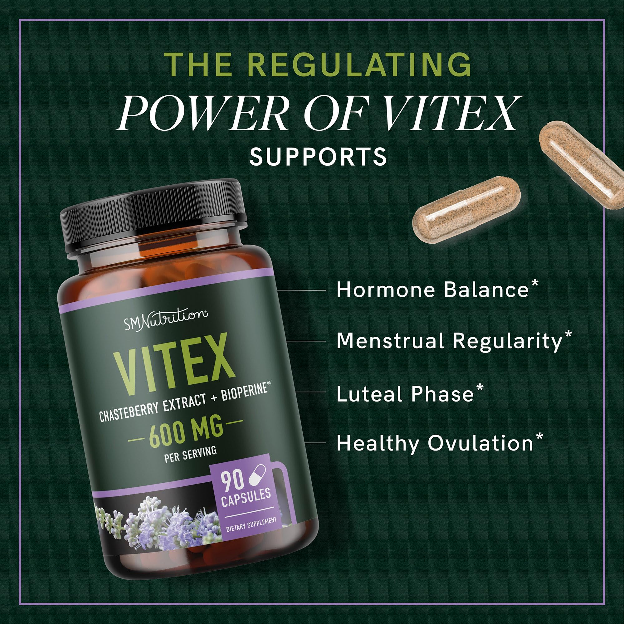 Front label highlights gluten-free vegetarian formula for women.