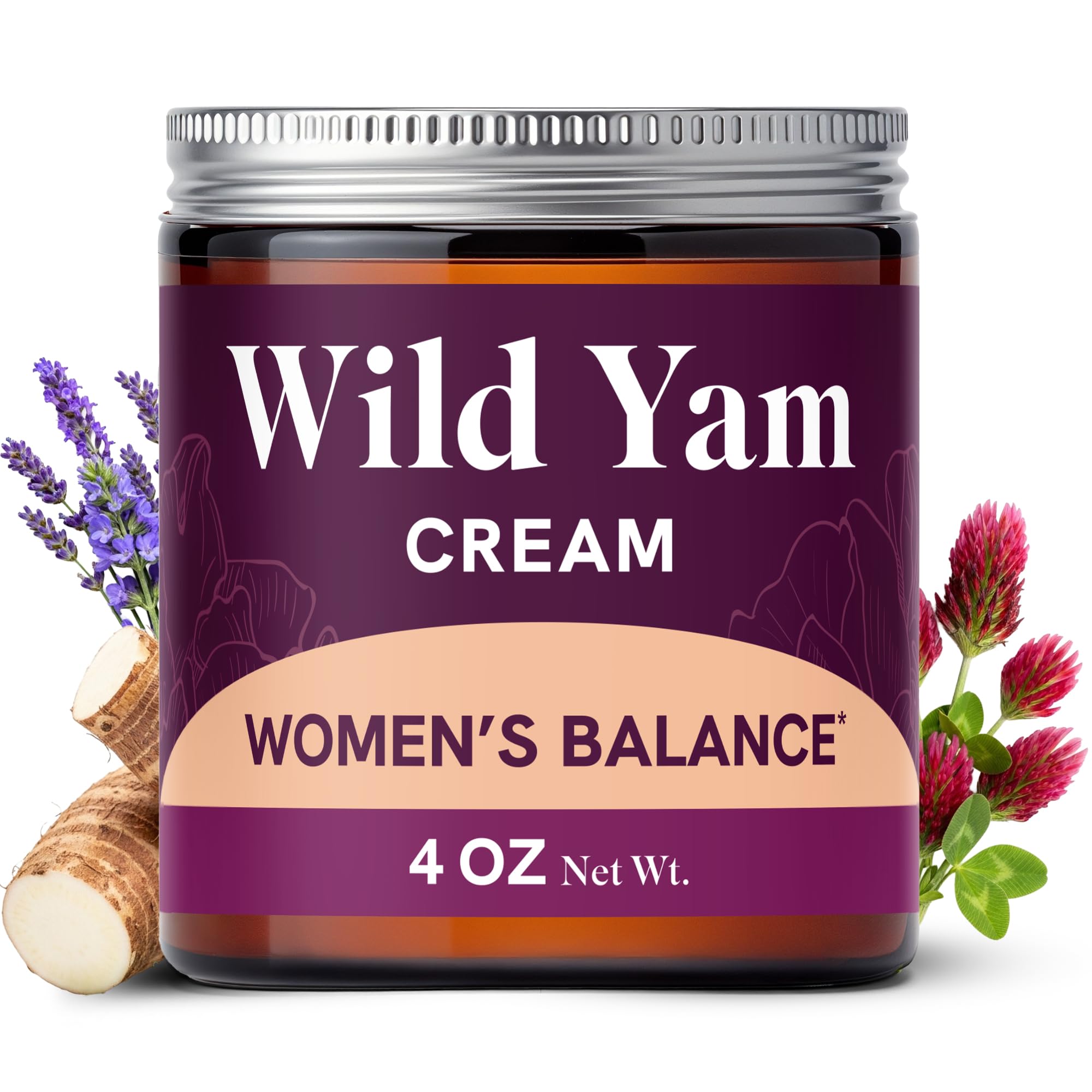 SMNutrition Wild Yam Cream bottle showcasing herbal blend for balance