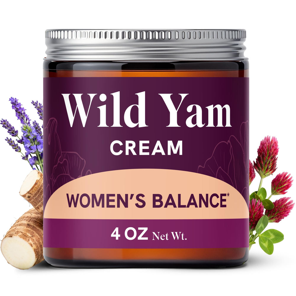 SMNutrition Wild Yam Cream bottle showcasing herbal blend for balance