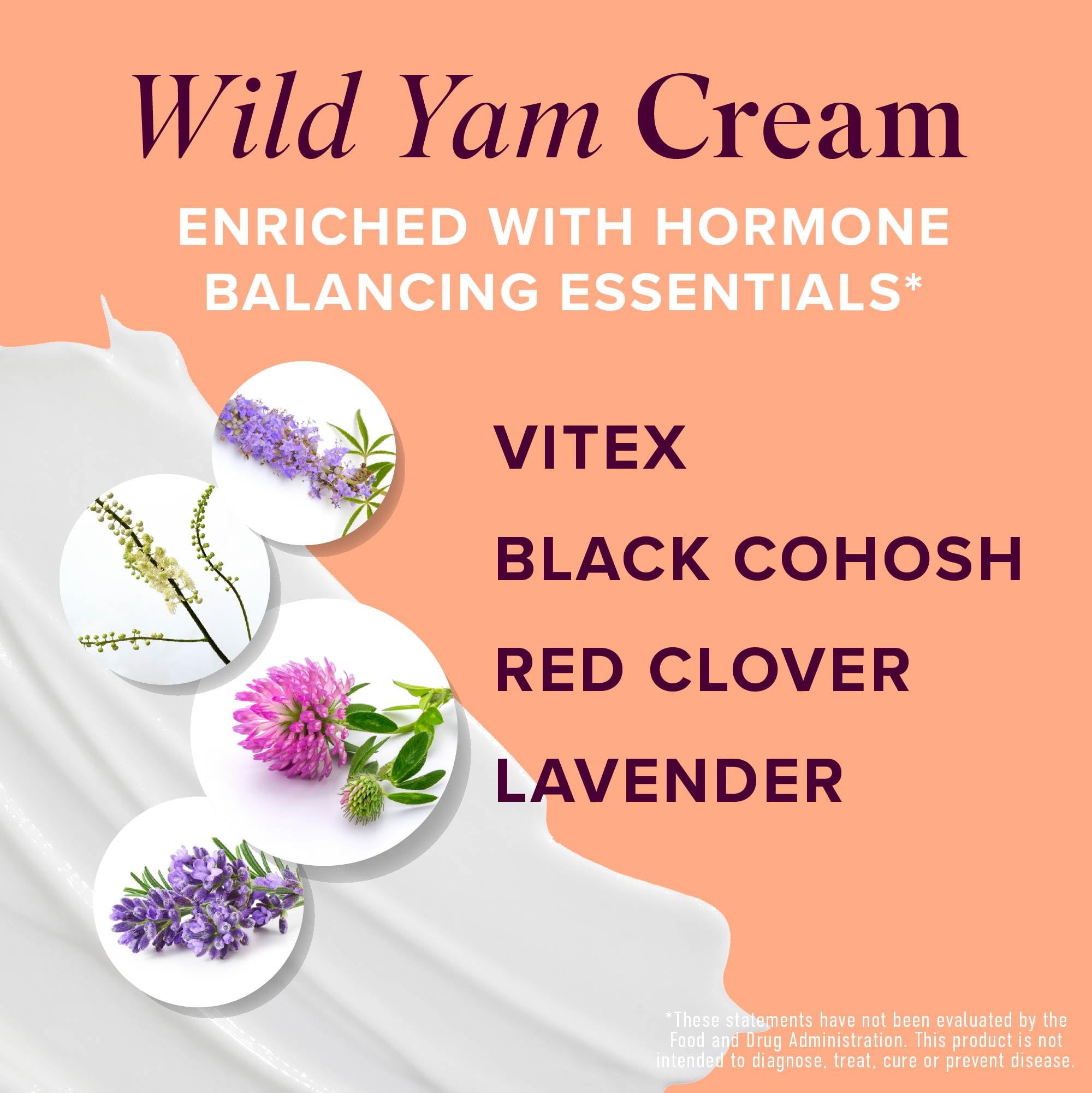 Close-up texture of SMNutrition Wild Yam Cream demonstrating smooth absorption