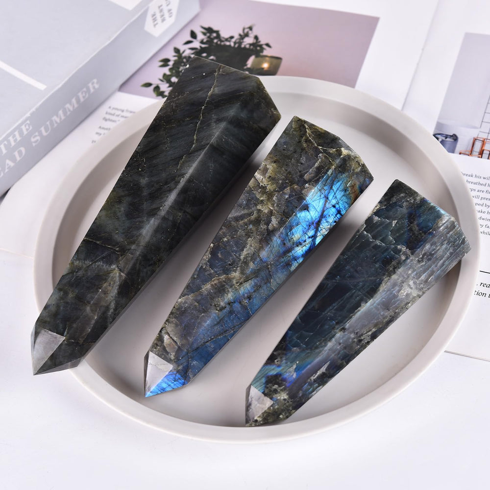 SMOHEAL Labradorite tower crystal grid tool for intentional layouts