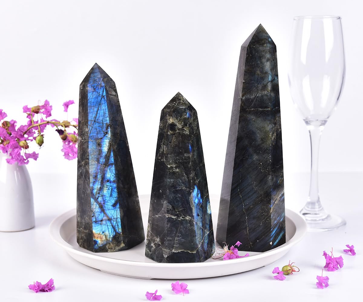 SMOHEAL Labradorite tower reiki tool supports ritual energy flow