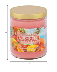 Smoke Odor Exterminator 13oz Maui Wowie Mango candle lit to refresh air.