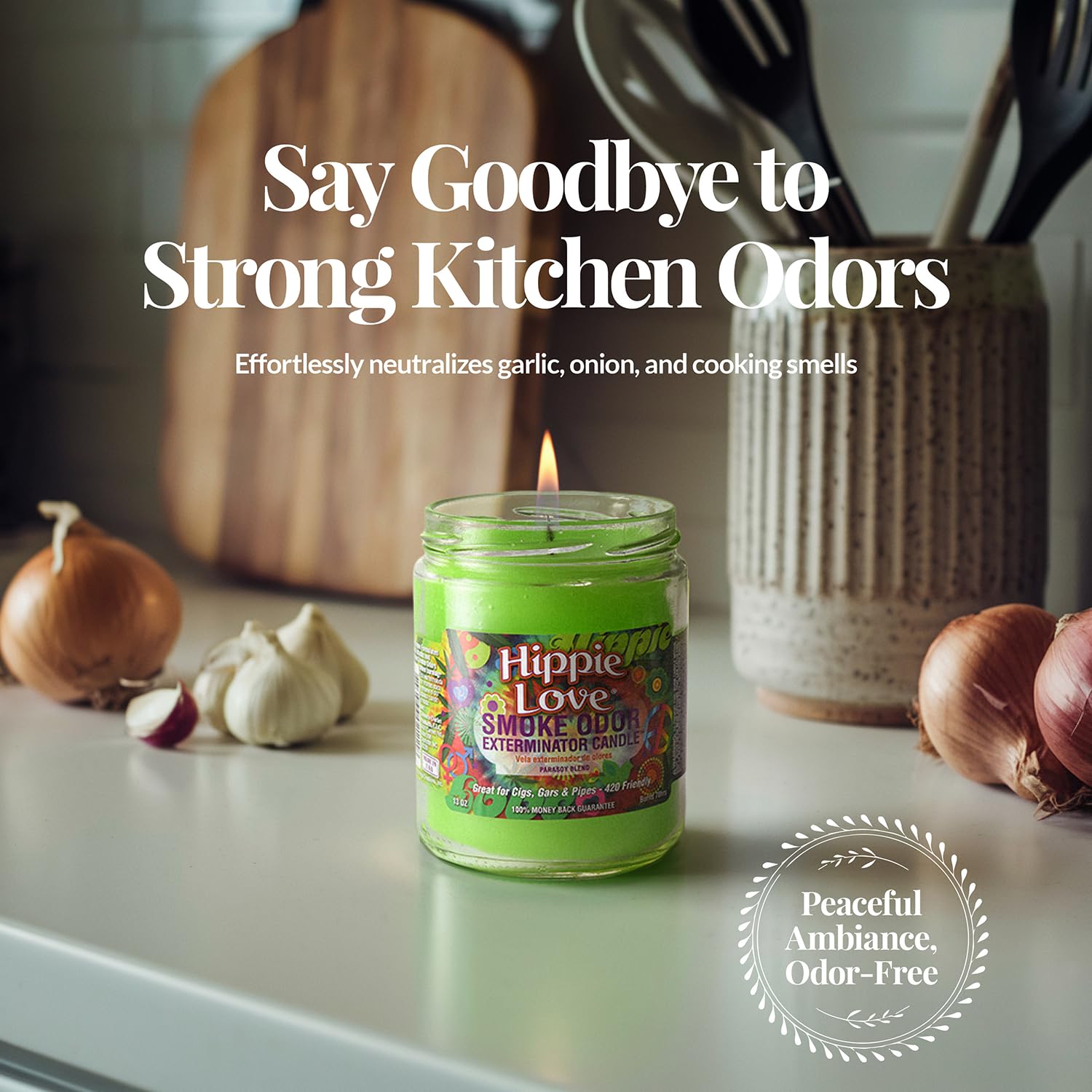 Candle packaging from Smoke Odor Exterminator using recycled materials