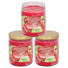 Smoke Odor Exterminator Cinnamon Apple jar candle provides long-lasting aroma to refresh spaces