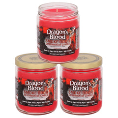 Smoke Odor Exterminator Dragons Blood jar candle 3-pack offering long burn and odor control