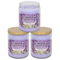Smoke Odor Exterminator lavender-chamomile-13oz-jar-candle refreshing rooms with a soothing scent.