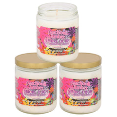 Smoke Odor Exterminator Patchouli Amber jar candle trio for fresh indoor air