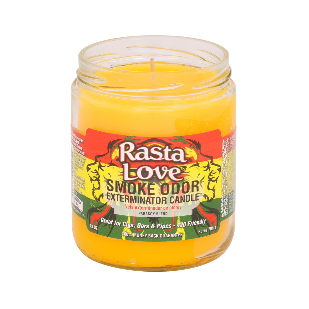 Vela Smoke Odor Exterminator en tarro de 13 oz Rasta Love para eliminar olores