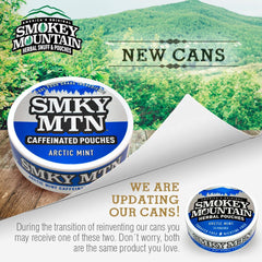 Smokey Mountain Arctic Mint can front, convenient packaging for on-the-go use.