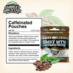 Smokey Mountain caramel coffee pouch close-up with rich flavor.