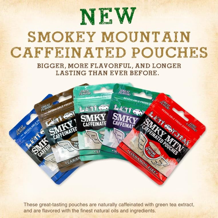 Smokey Mountain pouch out-of-pack demonstrates discreet, portable energy for daily routines.